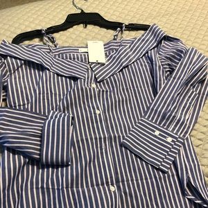NWT chambray striped MNG blouse
